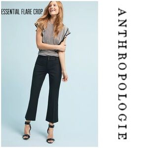 Anthropologie Essential Flare Crop Pants - Black